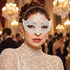 White Crown Masquerade Mask with Clear Rhinestones for Women - main image