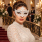 White Crown Masquerade Mask with Clear Rhinestones for Women - image 3