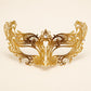 Gold Curled Cutout Masquerade Mask with Clear Rhinestones for Women - image 5