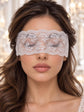 White Romantic Lace Eye Cover for Women | Sheer Floral Ribbon Tie Blindfold for Bridal Boudoir, Honeymoon & Nightwear