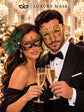 Gold Diamond Masquerade Mask for Men & Black Gold Peacock Lace Mask for Women | Venetian His and Hers Party Masks - product view 3