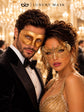 Gold Classic Venetian Mask for Men & Gold Rhinestone Metal Mask for Women | Half Face Masquerade Couple Set - image 2