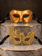Gold Classic Venetian Mask for Men with Gold Swan Metal Mask for Women | Elegant His and Hers Masquerade Masks - image 6