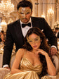 Gold Swan Metal Mask for Women & Gold Clear Stone Laser Cut Phantom Mask for Men | Venetian Masquerade Couple Set - image 4