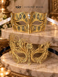 Gold Swan Metal Mask for Women & Gold Diamond Clear Stone Mask for Men | Venetian Masquerade Couple Mask Set - image 6