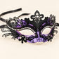Black and Purple Rhinestone Masquerade Mask for Women, Detailed Cutout Venetian Eye Mask - product photo