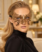 Gold Butterfly Masquerade Mask with Clear Rhinestones for Women, Party Eye Mask for Prom - product photo