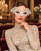 White Bat Wing Masquerade Mask for Women, Halloween Costume Eye Mask for Parties - product photo