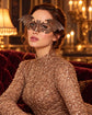 Bronze Bat Wing Masquerade Mask for Women, Halloween Costume Eye Mask for Parties - product photo