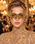 Gold Bat Wing Masquerade Mask for Women, Halloween Costume Eye Mask for Parties - main image
