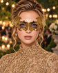 Gold Bat Wing Masquerade Mask for Women, Halloween Costume Eye Mask for Parties - product photo