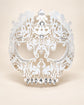 White Skull Masquerade Mask with Clear Crystals for Women, Full Face Halloween Costume Mask - product photo