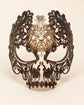 Antique Bronze Skull Masquerade Mask with Clear Rhinestones for Women, Full Face Costume Mask - product photo