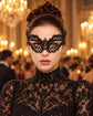 Black Masquerade Mask for Women, Party Eye Mask for Prom, Halloween and Costume Parties - product photo