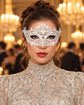 White Masquerade Mask for Women with Rhinestones, Party Eye Mask for Prom and Halloween - main image
