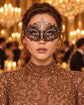 Bronze Masquerade Mask for Women with Rhinestones, Party Eye Mask for Prom and Halloween - main image