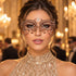 Rose Gold Masquerade Mask with Clear Rhinestones for Women, Metal Party Eye Mask - main image