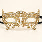 Gold Metal Masquerade Mask with Clear Rhinestones for Women, Party Eye Mask for Prom - product photo