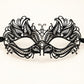 Black Butterfly Masquerade Mask with Clear Rhinestones for Women, Metal Party Eye Mask - product photo