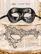 Black & Silver matching masquerade masks for couples, men’s Venetian and women’s lace eye masks – view 6
