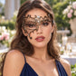 Vintage Gold Masquerade Mask with Clear Rhinestones for Women, Metal Party Eye Mask for Prom - product photo