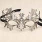 Silver Spider Web Masquerade Mask with Clear Rhinestones for Women, Halloween Eye Mask - product photo