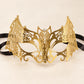 Gold Crown Masquerade Mask for Women, Metal Eye Mask with Clear Stones for Prom - product photo