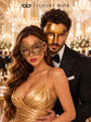 Gold Phantom Opera Mask for Men & Gold Swan Lace Mask for Women | Venetian His and Hers Masquerade Couple Set - image 2