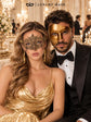 Gold Phantom Venetian Mask for Men with Gold Crown Lace Mask for Women | Venetian His and Hers Masquerade Set - image 5