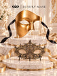 Gold Phantom Venetian Mask for Men with Gold Crown Lace Mask for Women | Venetian His and Hers Masquerade Set - image 6