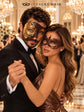 Mocha Brown & Gold Phantom Mask for Men with Mocha Brown Lace Mask for Women | Venetian Couples Masquerade Set - image 5