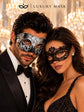 Black & Silver matching masquerade masks for couples, men’s Venetian and women’s lace eye masks – view 4