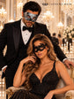 Black & Silver matching masquerade masks for couples, men’s Venetian and women’s lace eye masks – view 5