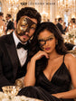 Mocha Brown Gold Phantom Mask for Men & Black Gold Phantom Lace Mask for Women | Venetian Opera Masquerade Couple Set - image 5