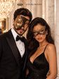 Mocha Brown Gold Opera Mask for Men with Black Gold Lace Mask for Women | Phantom Venetian His and Hers Masquerade Set - image 2