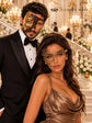 Mocha Brown Gold Phantom Mask for Men & Gold Phantom Lace Mask for Women | Opera Venetian Couples Masquerade Set - image 5