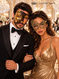 Gold Swan Lace Mask for Women & Mocha Brown Gold Phantom Mask for Men | Venetian Masquerade His and Hers Couple Set - image 2