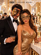 Gold Swan Lace Mask for Women & Mocha Brown Gold Phantom Mask for Men | Venetian Masquerade His and Hers Couple Set - image 3