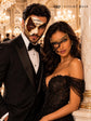 Black Gold Phantom Lace Mask for Women & Brown Gold Black Musical Phantom Mask for Men | Venetian Masquerade Couple Set - image 4