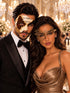 Gold Phantom Lace Mask for Women & Brown Gold Black Musical Venetian Mask for Men | Opera Masquerade Couple Masks - main image