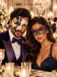 Purple Gold Green Phantom Mask for Men & Rainbow Lace Mask for Women | Colorful Venetian Masquerade Couple Set - image 3
