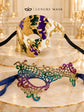 Purple Gold Green Phantom Mask for Men & Rainbow Phantom Lace Mask for Women | Colorful Venetian Masquerade Couple Set - image 6