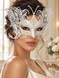 White Butterfly Masquerade Mask for Women with Pearl Accents and Clear Rhinestones, Wedding and Formal Party Eye Mask - image 2