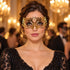 Gold Masquerade Mask with Clear Rhinestones for Women, Heart Design Metal Eye Mask for Prom and Costume Parties - main image