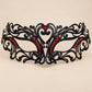 Black Masquerade Mask with Red Rhinestones for Women, Heart Design Metal Eye Mask for Prom and Costume Parties - image 5