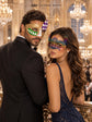 Rainbow Crown Lace Mask for Women & Gold Purple Green Checkered Mask for Men | Ornate Venetian Masquerade Couple Set - image 4