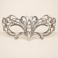 Silver Masquerade Mask with Clear Rhinestones for Women, Curved Design Eye Mask for Prom and Costume Parties - image 5