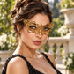 Gold Masquerade Mask with Clear Rhinestones for Women, Layered Design Eye Mask for Prom and Costume Parties - image 4
