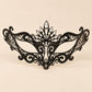 Black Masquerade Mask with Clear Rhinestones for Women, Raised Center Eye Mask for Prom and Costume Parties - image 5
