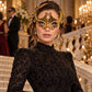 Gold Masquerade Mask with Clear Rhinestones for Women, Raised Sides Eye Mask for Prom and Costume Parties - image 3